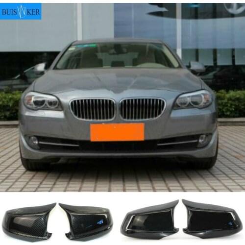 NEW For BMW 5 Series F10 F11 F18 Pre-Lci 2010 - 2013 RearView Mirror Case Cover Carbon fiber pattern Black Cover