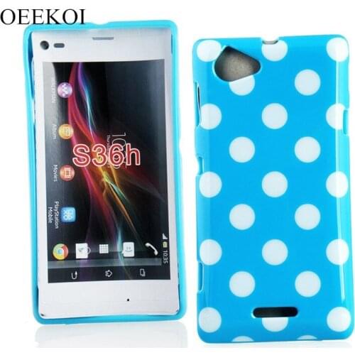 OEEKOI Polka Dots Soft TPU Gel Cover Case for Sony Xperia L S36h Free Shipping