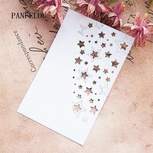 PANFELOU 12.2x7.2cm stars falls metal craft Carbon Steel Cutter paper die cutting dies Scrapbooking/DIY Embossing cards
