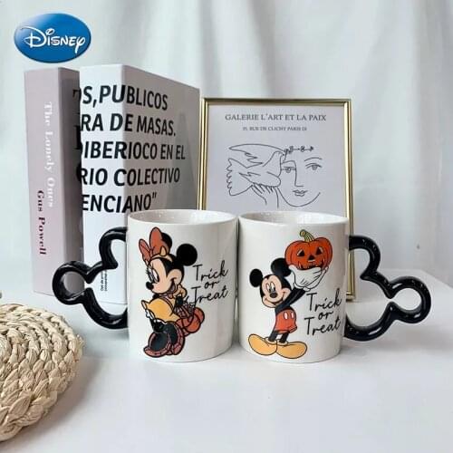 Disney Starry Sky Mickey Minnie Couple Pair Cup Ceramic Mug Cartoon Water Cup Home Office Childrens Milk Cup Gift