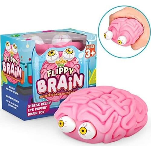 Flippy Brain Squishy Eye Popping Squeeze Fidget Toys Cool Stuff Prank Gadgets Stress Relief Sensory ADHD Autism