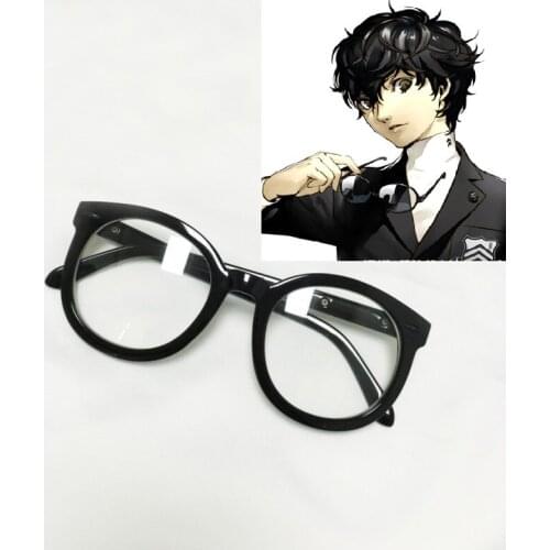 Persona 5 protagonist Kurusu Akira Cosplay Eyewear Prop Black Frame Glaees