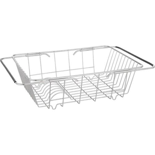 Hot Expandable Dish Drying Rack over the Sink,Kitchen Stainless Steel Dish Drainer in Sink or on Counter