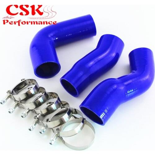 Silicone Intercooler Turbo Pipe Hose W/ T-Clamps Kit Fits For BMW E60 E61 530d 525d
