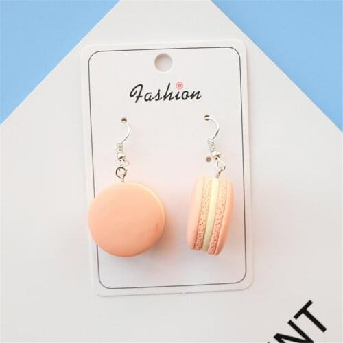 Cute Colorful Macaron Funny Drop Earrings for Women Girls DIY Handmade Korean Creative Unusual Dangle Jewelry