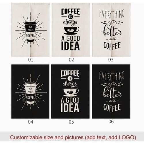 Nordic Kitchen Restaurant Curtain Coffee Linen Door Curtains Noren Bedroom Curtains Home Decorative Customizable curtains
