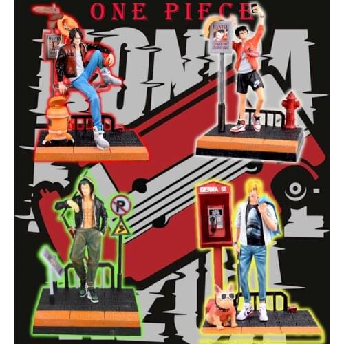 29CM Anime One Piece Straw Hat Group Street Fashion Trend Tide Brand Ace Sauron Luffy Action Humanoid Model Toy Childrens Gift