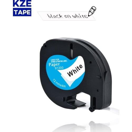 Compatible Dymo Letratag Tape LT91200 12mm paper tape Black on White 59421 91330 91220 Label Tape for LT-100H Dymo Label printer