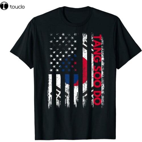 Tang Soo Do Karate Martial Arts Training Korean Flag T-Shirt Black S-3Xl
