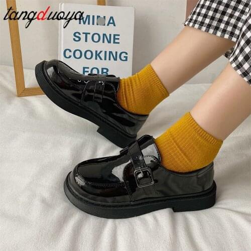 Women Shoes Female British Style 2021 New Summer Thick-soled College Style Casual Loafers pu Leather Fashion Shoes Girls