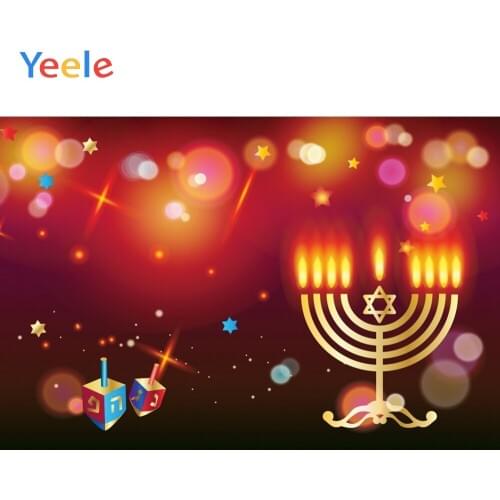 Vinyl Backdrops For Photography Happy Hanukkah Rosh Hashanah New Year Party Candle Polka Dots Portrait Photography Backgrounds