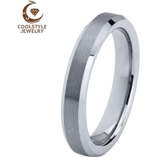 4MM Tungsten Wedding Ring Womens Mens Wedding Band Engagement Ring Matte Finish Comfort Fit