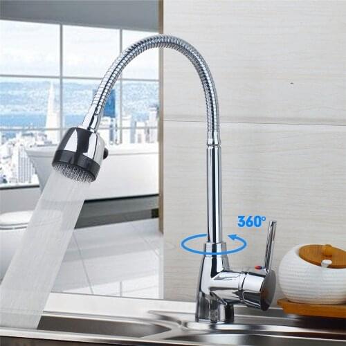 YANKSMART Superior in Quality and Reasonable in Price Kitchen Faucet Chrome Polished Basin Faucet Hot and Cold Water Swivel Tap
