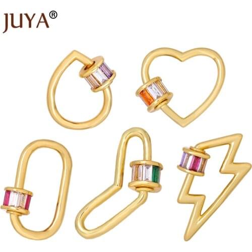 Juya Jewelry Making Screw Clasps Crystal Lightning Star Lock DIY Jewelry Hooks for DIY Handmade Necklace Jewelry Accessories