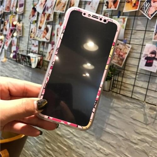 Cartoon Pattern Tempered Glass For iPhone 11 Pro Max Xs X XR Full Cover Screen Protector Soft Edge Film