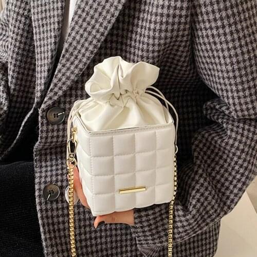 Tote Bucket Bag 2021 Fashion New High-quality PU Leather Womens Designer Handbag Drawstring Shoulder Messenger Bag