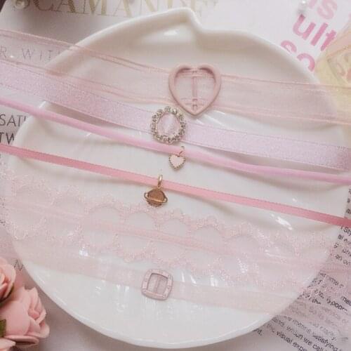 Women Girls Lace Necklace Fashion Cute Rhinestone Heart Lace Choker Tattoo Necklace Sweet Choker Jewelry Accessories