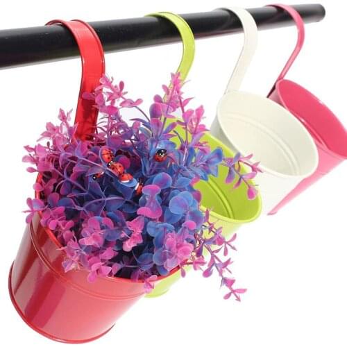 10pcs Hanging Flower Pot Iron Bucket Planter With Detachable Hook Multifunctional Holder For Garden Courtyard Balcony Nursery