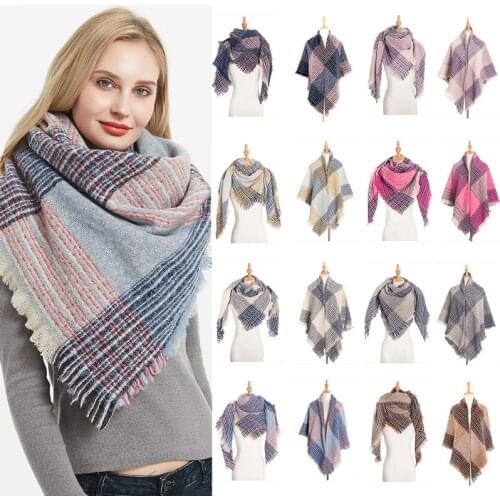 2020 NEW fashion cashmere women square plaid scarf winter warm shawl and wrap bandana pashmina female foulard thick blanket