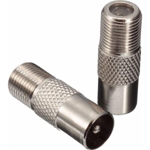 5PCS Aluminium Alloy F Type Socket To Coax RF IEC Aerial Plug Male Adapter Twist On Connector