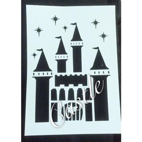 A4 Size Castle Star Scrapbooking tool card DIY album masking spray painted template drawing stencils laser cut KW7062205