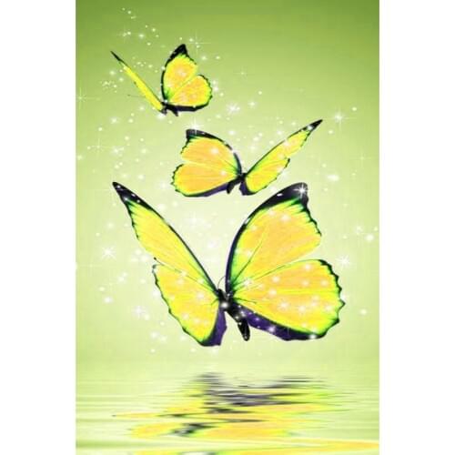 Diamond Embroidery Diamond Cross Stitch Yellow Butterflies Crystal Full Diamond Unfinished Decorative Diy Diamond Painting ZH