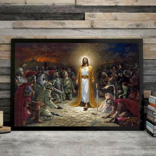 Jesus Save The World Full Drill Diamond Painting Christian Jesus King of Kings Hero Soldiers Embroidery Cross Stitch Decoration