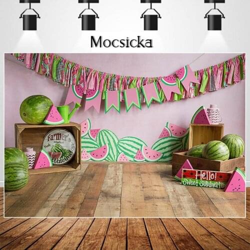 Watermelon Farmers Market Cake Smash Photographic Studio Photo Backgrounds Sweet Summer Children Birthday Photography Backdrops