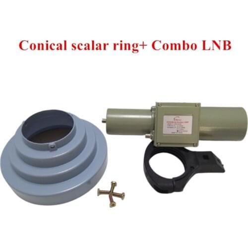 C/KU Combo LNB+Conical Scalar Ring Kit with 65MM LNB Holder