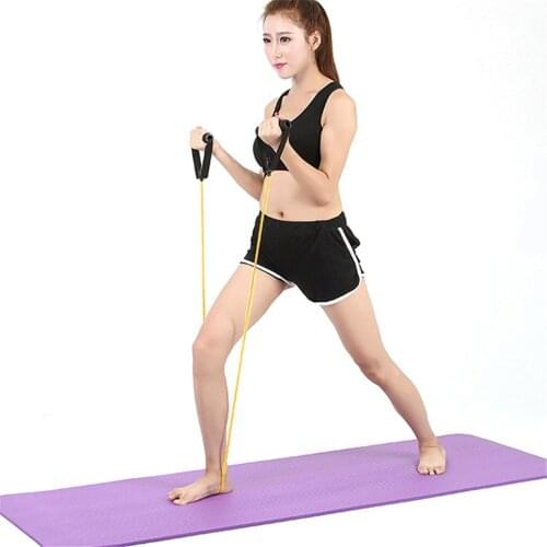 Fitness Workout Tension Rope with Handle Elastic Pull Rope Home Bodybuilding Training Yoga Strap 5-10LB