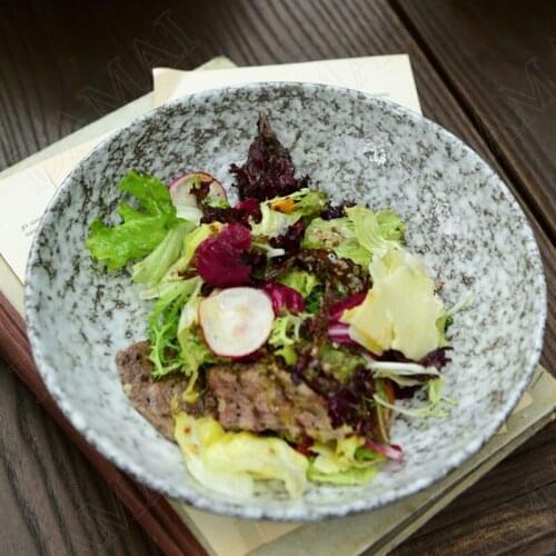 European Ceramic Plate Snowflake Texture Western Food Vegetable Salad Dishes Restaurant Serving Tray Home Kitchen Tableware