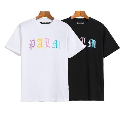Palm Angels letter printing couple street hip-hop popular simple wild men and women short-sleeved T-shirt PA022