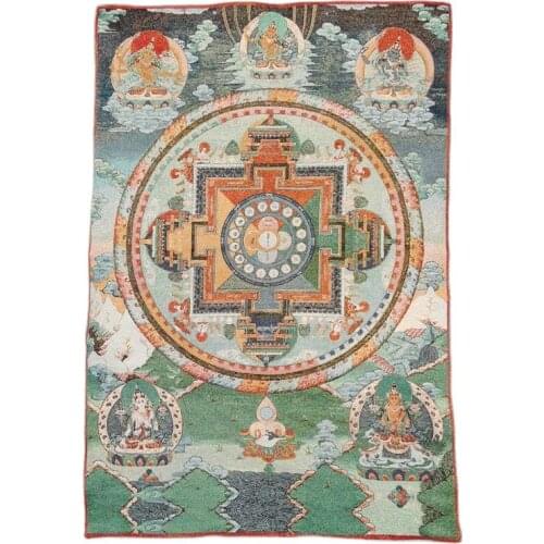 Brocade painting Tangka embroidery pharmacist Buddha altar Zen painting