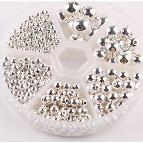 Diy handmade beaded material package imitation silver plated beads acrylic CCB round beads