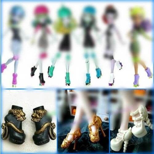 Doll shoes Fashion Mixed Style High Heel Shoes For Monster Doll Cute long boots Doll Accessories Kids Girl Gifts