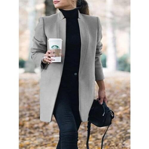 Ladies Winter Coat 2020 Viper Wool Jacket Stand Collar Slim Double Side Woolen Jacket Solid Color Ladies Jacket
