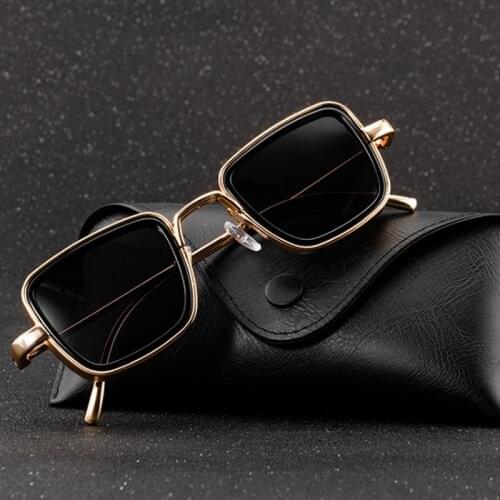 Men 2021 Retro Steampunk Sunglasses Vintage Metal Square Eyewear Trendy Brand Sun Glasses Shades for Women