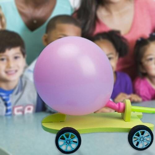 Science DIY Filler Balloon Car Children Educational Equipment Kids Manual Toys Developing Intelligence Hands-on Ability