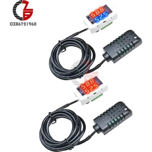 AC 110V 220V DC 12V 24V Digital Hygrometer Dual Display Humidistat Hygrostat Incubator Indoor Car Humidity Controller Regulator