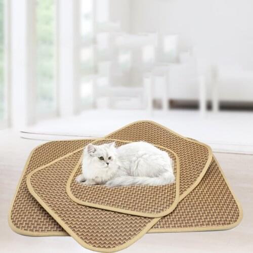Dog supplies bed summer cushion cat beds and cool mats summer sleeping Dog pleasantly cooling mat rattan pet nest accessories