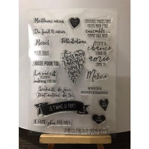 FrenchTransparent Clear Silicone Stamp Seal DIY Scrapbooking photo Album Decorative Clear Stamp A0718