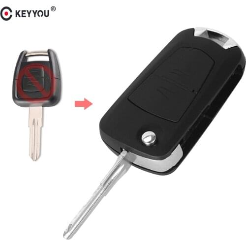 KEYYOU Flip Folding Remote Key Shell Fob Case For Vauxhall Opel Corsa Astra Kadett Vectra Zafira 2 Buttons With HU46 Blade