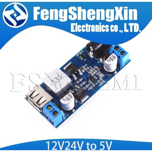 DC-DC 24V/12V To 5V 5A Step Down Power Supply Buck Converter Replace LM2596S Adjustable USB Step-down Charging Module 30W