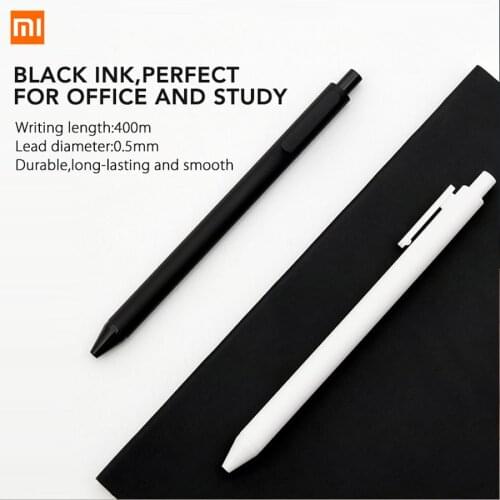 Xiaomi KACO 10Pcs/Lot Black Refill Durable Xiaomi Mi Signing P E N Gal Ink Smooth Writing Durable Signing Pen 0.5mm Black Refill