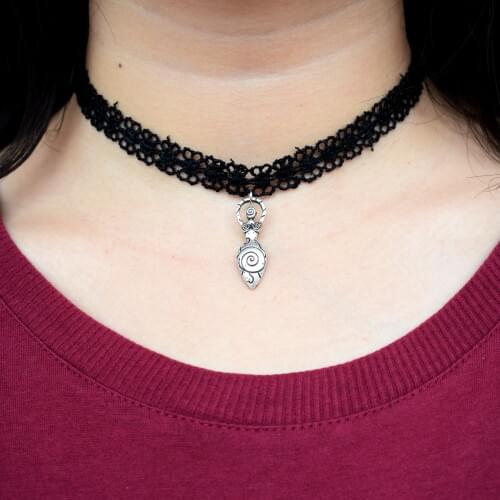 SanLan 1pcs wicca Moon Goddess Spiral Goddess Chokers Necklace Pagan Jewellery Wicca Gift