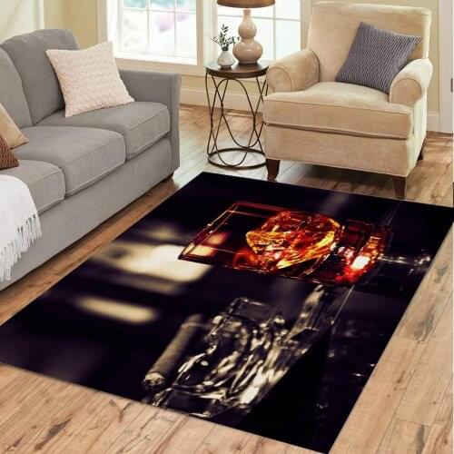 Chic Cool Classic Whiskey Carpet for Living Room Sofa Coffee Table Glass of Wine and Cigarettes Area Rugs for Man Bedroom Rug