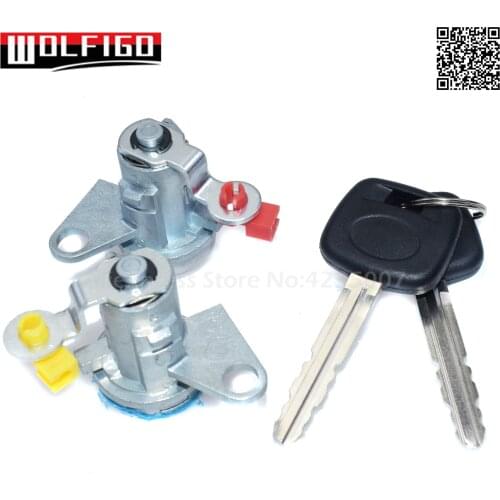 WOLFIGO Door Lock Cylinder Tumbler Set For Toyota RAV4 1996 1997 1998 1999 2000 69051-42050, 69051-42060,6905142050,6905142060