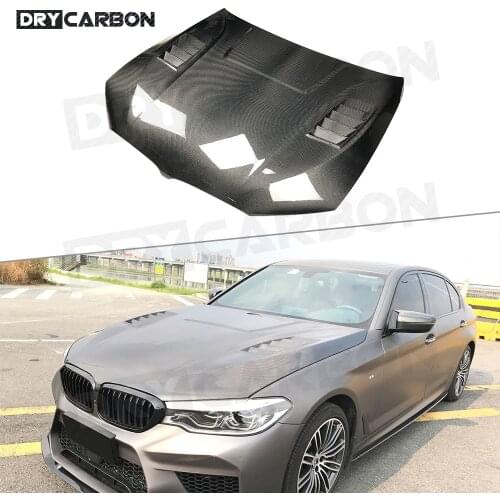 Dry Carbon Fiber Engine Bonnet for BMW 5 Series G30 F90 M5 Sedan 4-Door 2017 - 2020 Car Hood Cover Body kit Car Styling FRP