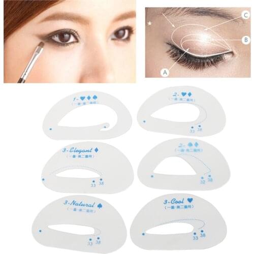 6pcs/pack Cat Smokey Eye Makeup Stencils Eyebrow Stencil Eyeshadow Models Card Auxiliary Makeup Tools
