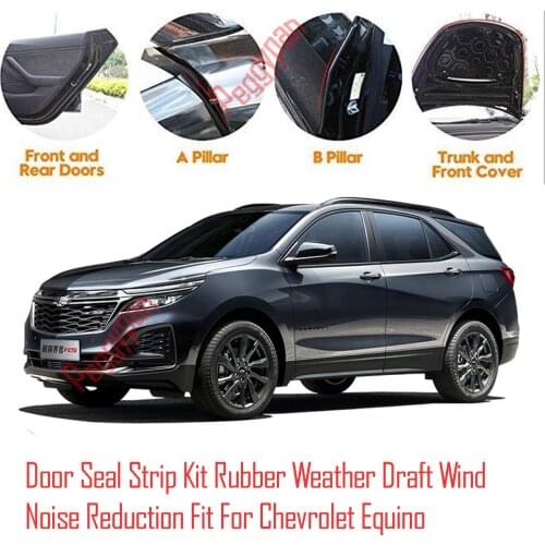 Door Seal Strip Kit Self Adhesive Window Engine Cover Soundproof Rubber Weather Draft Wind Noise Reduction For Chevrolet Equino